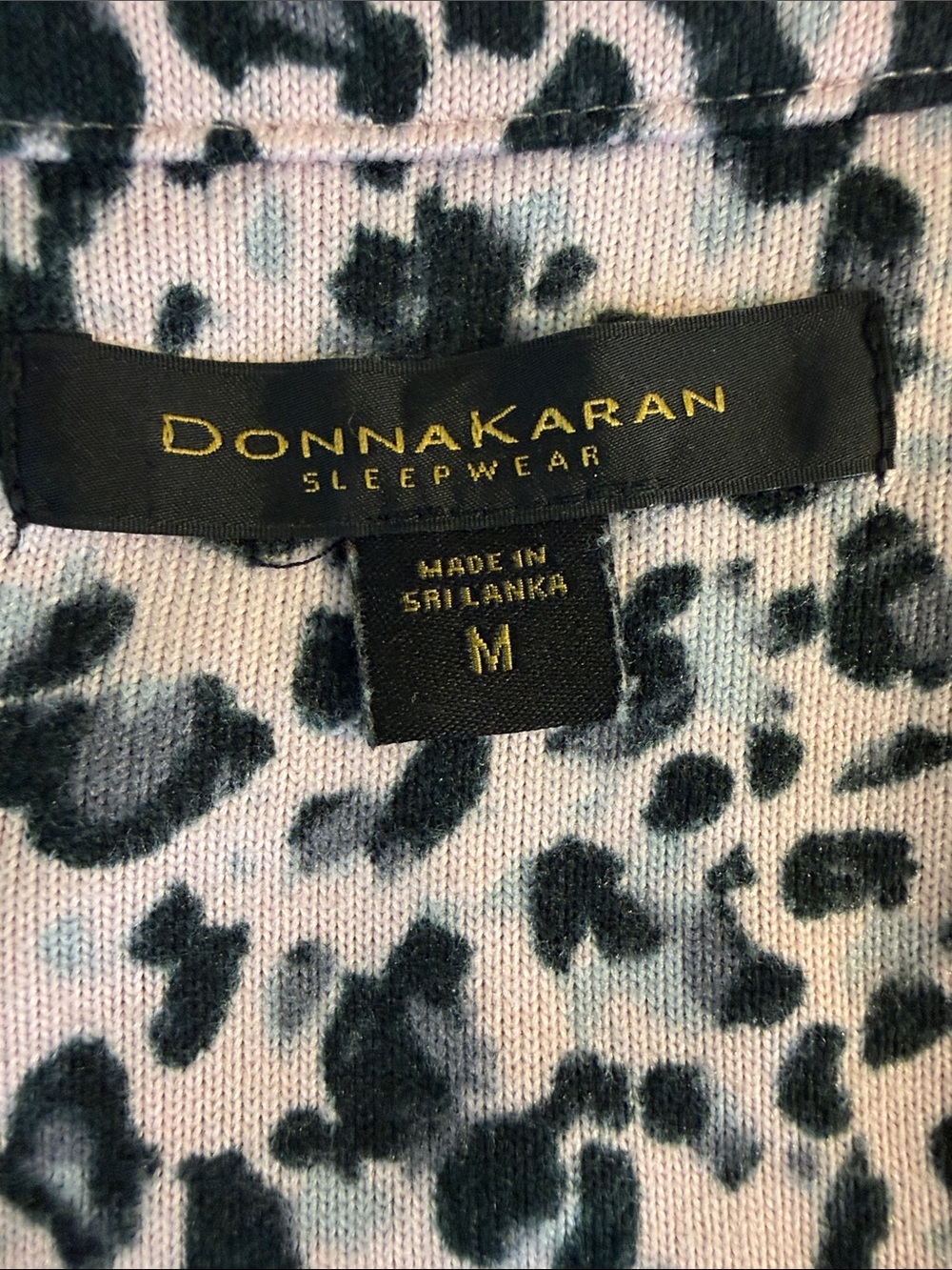 Donna Karan Leopard Print Sleep Top - Black & Cream - Picture 2 of 5